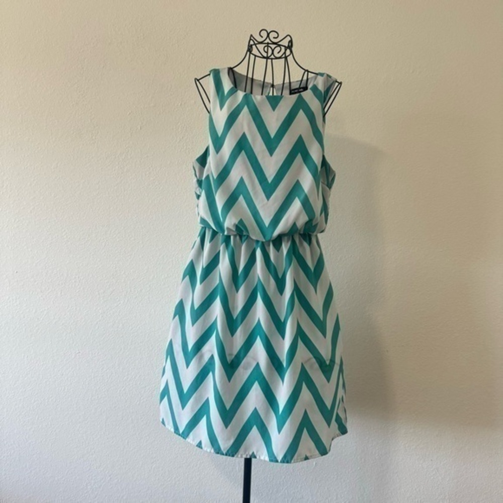 Blue & White Sleeveless Summer Dress